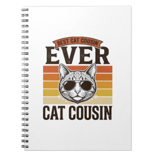 Bester Katzen-Cousin überhaupt Vintage-Katzen-Shir Notizblock