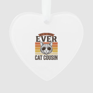 Bester Katzen-Cousin überhaupt Vintage-Katzen-Shir Ornament