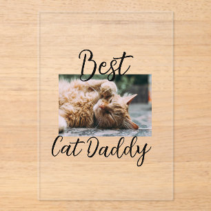 Bester Katzen-Daddy Elterntier-Foto Papa Mama einf Acryleinladungen