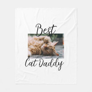 Bester Katzen-Daddy Elterntier-Foto Papa Mama einf Fleecedecke