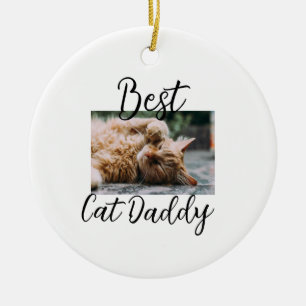 Bester Katzen-Daddy Elterntier-Foto Papa Mama einf Keramik Ornament