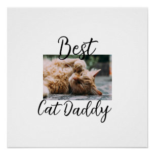 Bester Katzen-Daddy Elterntier-Foto Papa Mama einf Poster