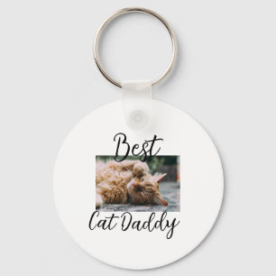 Bester Katzen-Daddy Elterntier-Foto Papa Mama einf Schlüsselanhänger