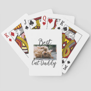 Bester Katzen-Daddy Elterntier-Foto Papa Mama einf Spielkarten