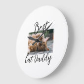 Bester Katzen-Daddy Elterntier-Foto-Vater-Mutter e Große Wanduhr (Winkel)