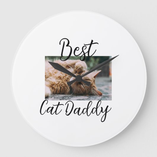 Bester Katzen-Daddy Elterntier-Foto-Vater-Mutter e Große Wanduhr (Vorderseite)