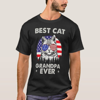Bester Katzen-Opa Aller Amerikanische Flagge 4. Ju T-Shirt