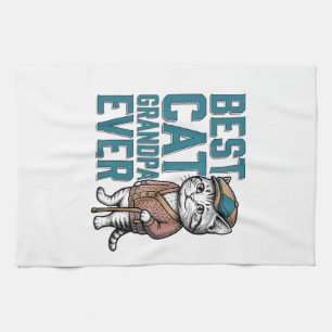 Bester Katzen-Opa Ever Vintage Katzen-Opa Shirt De Geschirrtuch