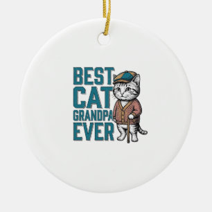 Bester Katzen-Opa Ever Vintage Katzen-Opa-Shirt De Keramik Ornament
