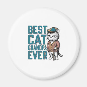 Bester Katzen-Opa Ever Vintage Katzen-Opa-Shirt De Magnet