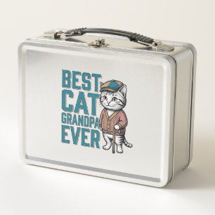 Bester Katzen-Opa Ever Vintage Katzen-Opa-Shirt De Metall Brotdose