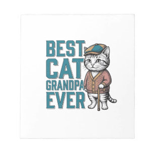 Bester Katzen-Opa Ever Vintage Katzen-Opa-Shirt De Notizblock
