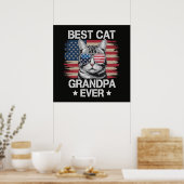 Bester Katzen-Opa überhaupt Amerikaner Poster (Küche)