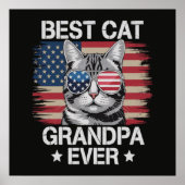 Bester Katzen-Opa überhaupt Amerikaner Poster (Vorne)