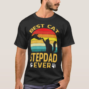 Bester Katzen-Stiefvater Aller Zeiten Retro Vintag T-Shirt