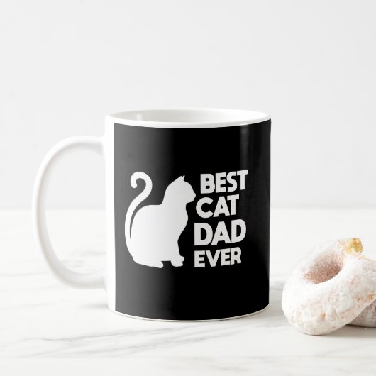 Bester Katzen-Vater-überhaupt niedlicher Kaffeetasse (Mit Donut)