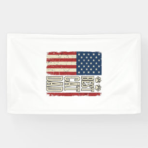 Bester Katzen-Vater Vintage-Flag-Shirt-Design_1 Banner