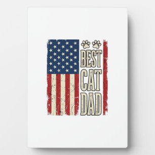 Bester Katzen-Vater Vintage-Flag-Shirt-Design_1 Fotoplatte