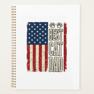 Bester Katzen-Vater Vintage-Flag-Shirt-Design_1 Planer