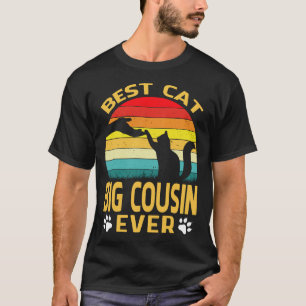 Bester KatzenBIG-COUSIN je Retro Vintag T-Shirt