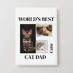 Bester Katzendaddy der Welt - Personalisiertes Nam Button