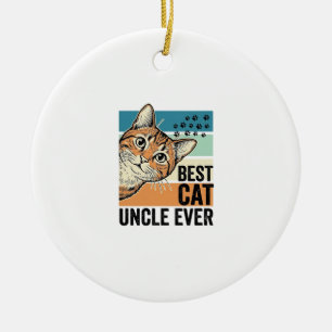 Bester Katzenonkel Aller Zeiten Vintage Katzenlieb Keramik Ornament