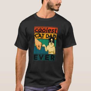 Bester Katzenpapa Aller Retro Vintage Katzenvater  T-Shirt