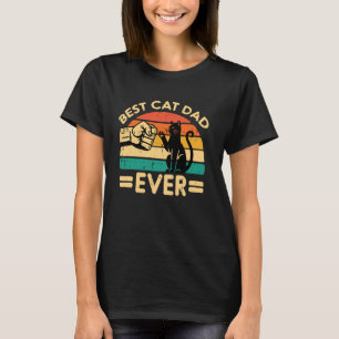 Bester Katzenpapa Aller Zeiten Fist Bump Retro Fel T-Shirt