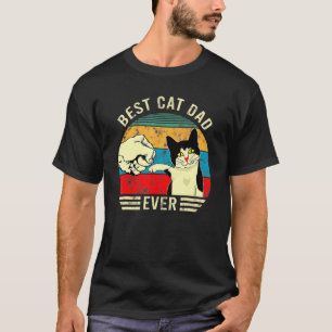 Bester Katzenpapa aller Zeiten Stoß Vintage Grafik T-Shirt
