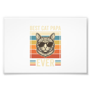 Bester Katzenpapa Aller Zeiten Vintage Katzen Shir Fotodruck