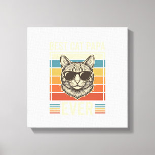 Bester Katzenpapa Aller Zeiten Vintage Katzen Shir Leinwanddruck