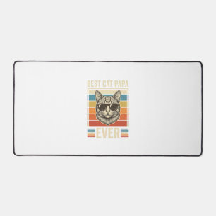 Bester Katzenpapa Aller Zeiten Vintage Katzen Shir Schreibtischunterlage