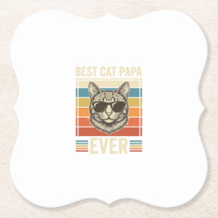 Bester Katzenpapa Aller Zeiten Vintage Katzen Shir Untersetzer