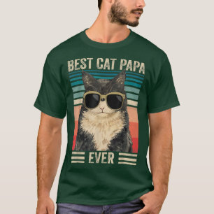 Bester Katzenpapa Aller Zeiten Vintage Retro Katze T-Shirt