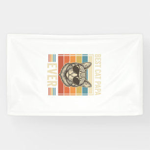 Bester Katzenpapa Ever Vintage Katzen Shirt Design Banner
