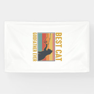 Bester Katzenpate Ever Vintage-Katze Vektor-Design Banner