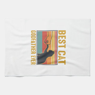 Bester Katzenpate Ever Vintage Katze Vektor Design Geschirrtuch