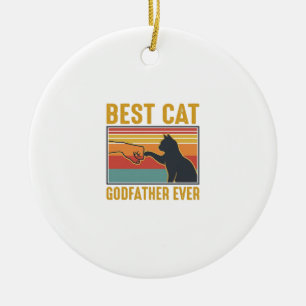 Bester Katzenpate Ever Vintage Katze Vektor Design Keramik Ornament