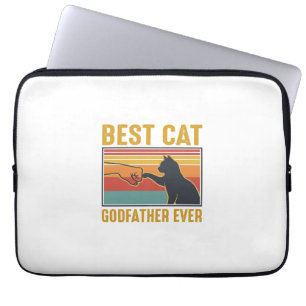 Bester Katzenpate Ever Vintage-Katze Vektor-Design Laptopschutzhülle