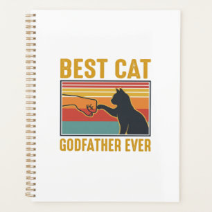 Bester Katzenpate Ever Vintage-Katze Vektor-Design Planer