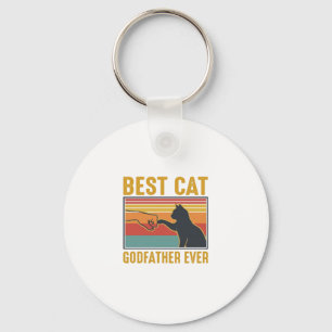 Bester Katzenpate Ever Vintage Katze Vektor Design Schlüsselanhänger