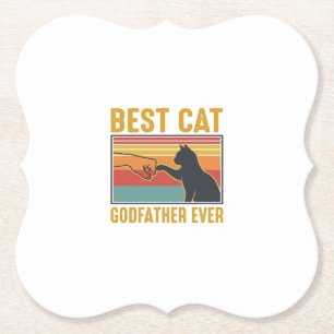 Bester Katzenpate Ever Vintage-Katze Vektor-Design Untersetzer