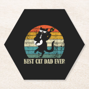 BESTER KATZENVATER ALLE ZEITEN RETRO VINTAGE UNTERSETZER