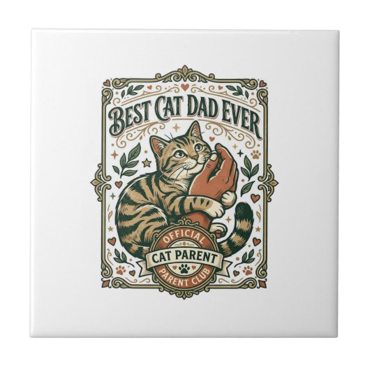 Bester Katzenvater Aller Katzenmutter Vater Eltern Fliese (Vorderseite)