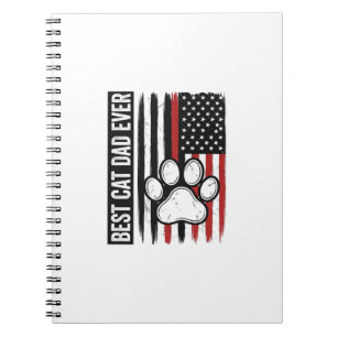 Bester Katzenvater Aller Patriotischer Pfoten-Flag Notizblock