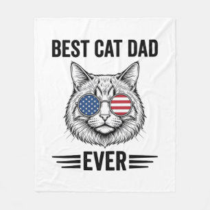 Bester Katzenvater Aller Patriotischer Vintage Kat Fleecedecke