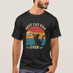 Bester Katzenvater Aller Retro Lustiger Katzenbesi T-Shirt