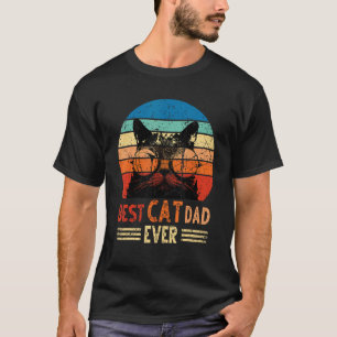 Bester Katzenvater Aller Retro Lustiger Katzenvate T-Shirt