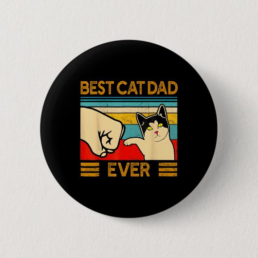 Bester Katzenvater Aller Vaterschaftstag-Geschenk  Button (Vorderseite)