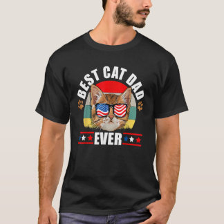 Bester Katzenvater Aller Zeiten Katze Patriotisch  T-Shirt